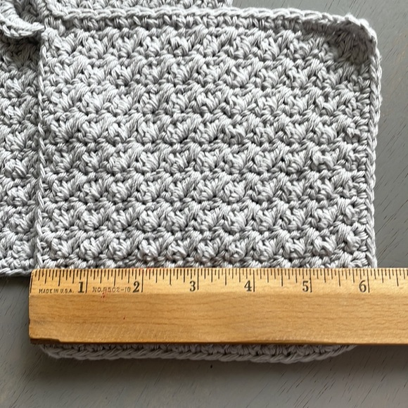 2 Hand Crafted Crocheted Washcloths Dishcloths with Hanging Loop - 100% Cotton - Picture 6 of 6